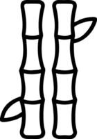 Simple Black and White Bamboo Stalks Design Element vector