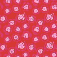Seamless floral pattern with hand drawn pink abstract roses on a orange background. Bold and romantic design perfect for fabric, wallpaper, packaging, surface prints vector