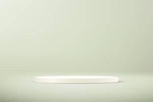 Pastel green background 3d with white podium. Abstract wallpaper design with copy space to display your products. illustration. vector