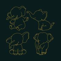Elephant thin lines Luxury trendy applicable design good abstract illustration artwork vector