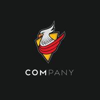 Eagle logo with abstract style combined shield vector