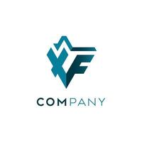 Abstract logo with a combination of TF letters vector