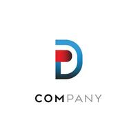 Monogram type logo with PD letters vector