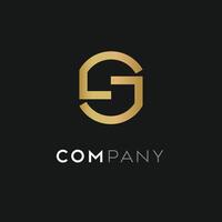 GS logo with abstract style in gold color vector