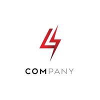 Monogram type logo with lightning shaped letter L vector