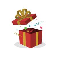 Gift with open lid on top vector