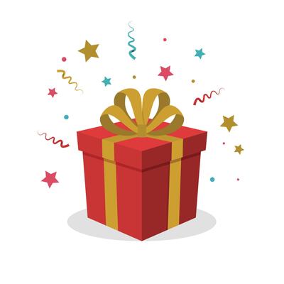 beautiful gift with ribbon on top