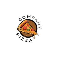 Logo for a pizza company with a simple design vector