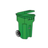 trash can with open lid vector