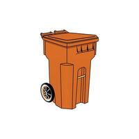 trash can with a closed lid on top vector
