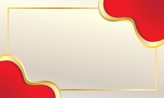 Red gold certificate design background vector