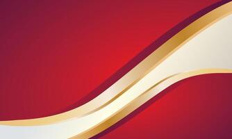 Luxury red gold wave certificate design background vector