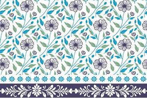 delicate one line flower sketch. embroidery border with outline motif. clean botanical textile pattern. home and fashion surface idea vector