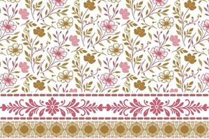 floral pattern in outline sketch. embroidery border motif in one line. modern textile surface design. suitable for bedding and kitchen wear vector