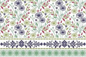 clean one line flower and leaf. embroidery edge with floral sketch. modern textile pattern repeat. suitable for women wear and home use vector