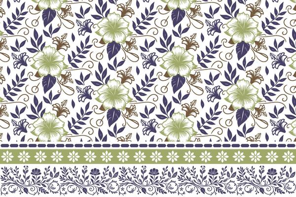 sketch floral repeat pattern. hand drawn embroidery border with petals. modern line art botanical design. suitable for fashion and home use
