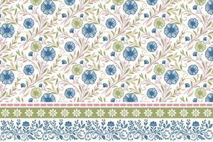 abstract flower sketch in one line. border embroidery textile motif. botanical repeat with modern outline. suitable for women wear and home fabric vector