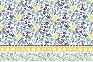 hand drawn botanical pattern. embroidery floral border in one line. modern flower and stem sketch. textile print for bedding and kitchen items vector