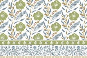 botanical outline flower sketch. one line border design for textiles. minimal floral repeat pattern. trendy home and fashion surface concept vector