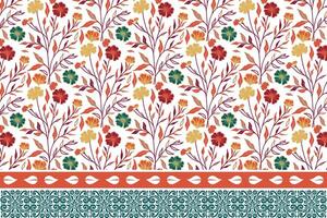 elegant border embroidery pattern. floral sketch with line drawn flowers. clean minimal botanical motif. fabric print for women and interior use vector