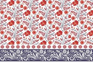 delicate sketch floral elements. border embroidery with clean line art. minimal one line botanical pattern. repeat design for bedsheets and covers vector