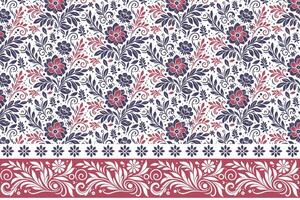 delicate line flower sketch. botanical embroidery border motif. modern minimal pattern repeat. textile design for fashion and home use vector