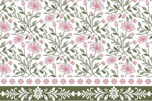 abstract botanical flower sketch. border embroidery line art. modern minimal one line motif. trendy pattern for textiles and accessories vector