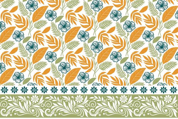 simple petal floral drawing. clean border design with outline sketch. modern botany inspired pattern. fashion forward textile for women wear