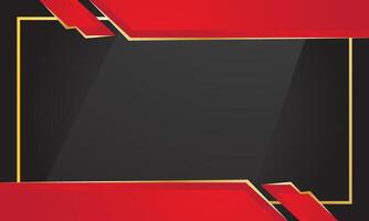 Red black modern geometric frame background vector