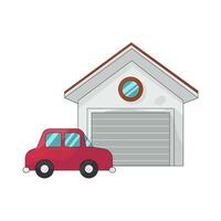 car with garage vector