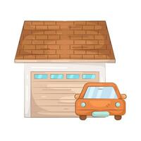 Illustration of car with garage vector