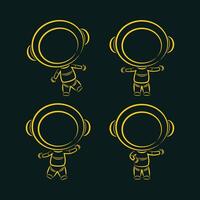 Astronauts luxury trendy applicable design elegant abstract illustration artwork vector
