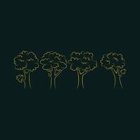 Set of trees luxury trendy applicable design elegant abstract illustration artwork vector