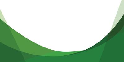 Green abstract banner background with green wave or curve border on a white background and copy space vector