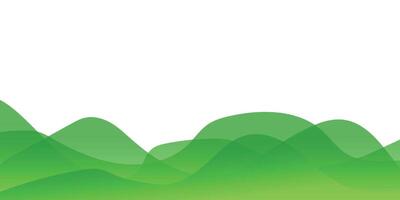 Minimal green abstract wave border on a white background with copy space for design vector
