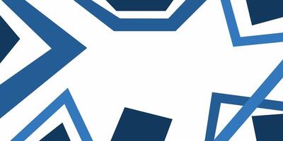 Minimal blue abstract geometric shapes border on a white background with copy space vector