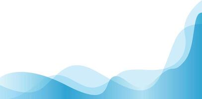 Abstract blue wave border on a white background with copy space vector