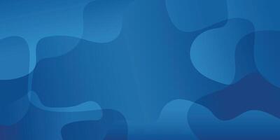 Blue fluid shape border on a blue gradient background with copy space for design vector