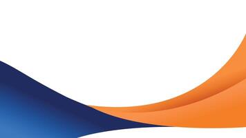 Modern blue and orange wave business banner background with copy space vector