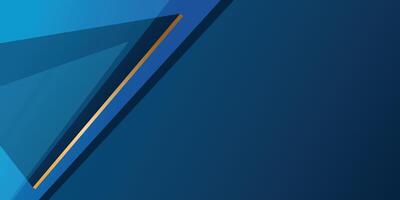 Modern dark blue gradient abstract background with geometric shape and gold line vector