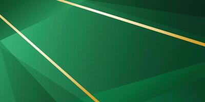 Modern emerald green abstract background with gradient colors, featuring abstract geometric shapes and gold lines vector