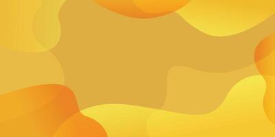 Yellow abstract background with dynamic fluid shapes vector