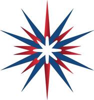 Abstract Starburst Shape in Red White and Blue vector