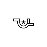 ZU ZU Star Monogram Alphabet Letters Logo with a Sophisticated Style vector