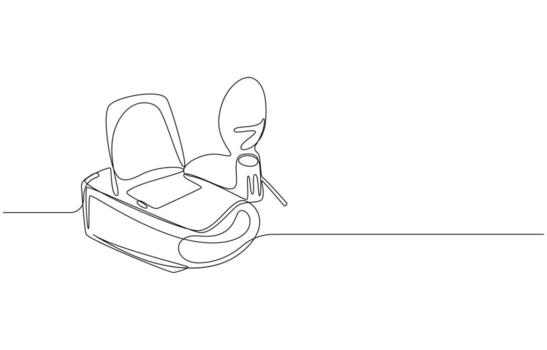 Nebulizer Machine in Continuous Line Art vector