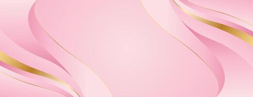 Abstract pink luxury banner background with gold accents. Elegant beauty design for sales, business, events, awards, web banners, templates, pages, headers, and more vector