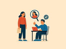 Smart Hiring Process and Candidate Selection Concept. vector