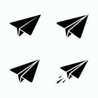 Four paper airplane icons isolated on white background vector