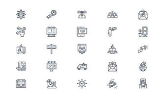 Advertisement icon illustrating promotion and marketing strategy in clean digital outline style vector