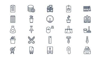 Office business icon representing corporate work environment, teamwork, and productivity in outline style vector